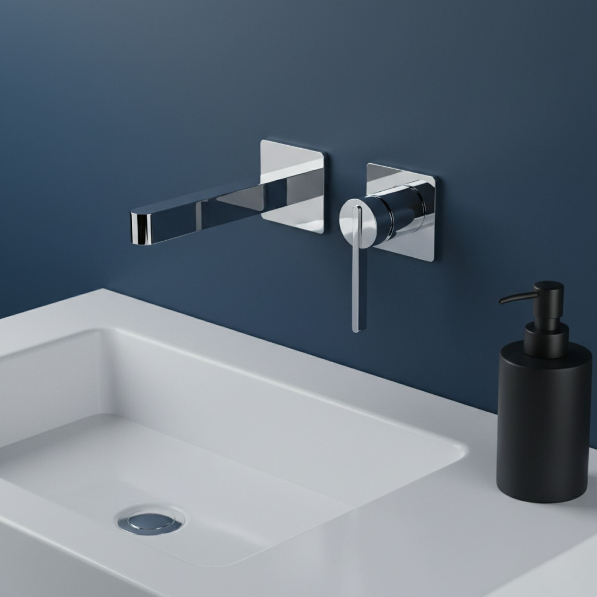 Srebrna bateria umywalkowa AUREVO